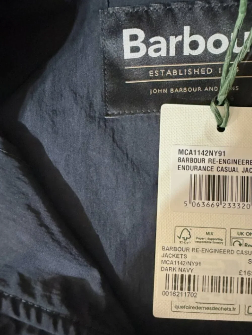 Navy~Barbour Re-Engineered Endurance Casual Jacket MSRP$330 British Heritage